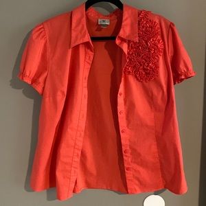 🍑 cute flower 🌸 short sleeve dress shirt